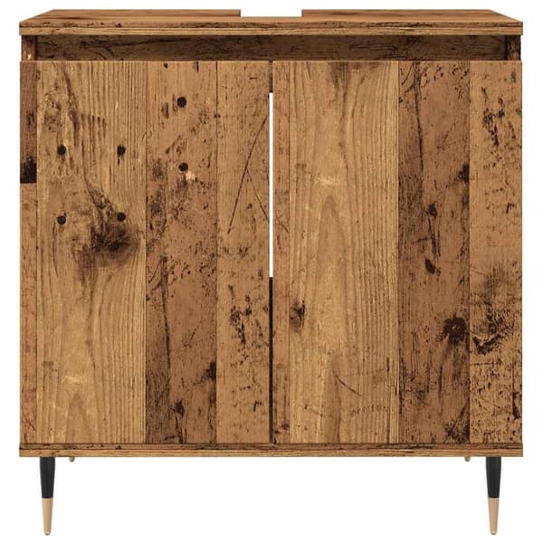 vidaXL badeværelsesskab 58x33x60 cm konstrueret træ antikt træ