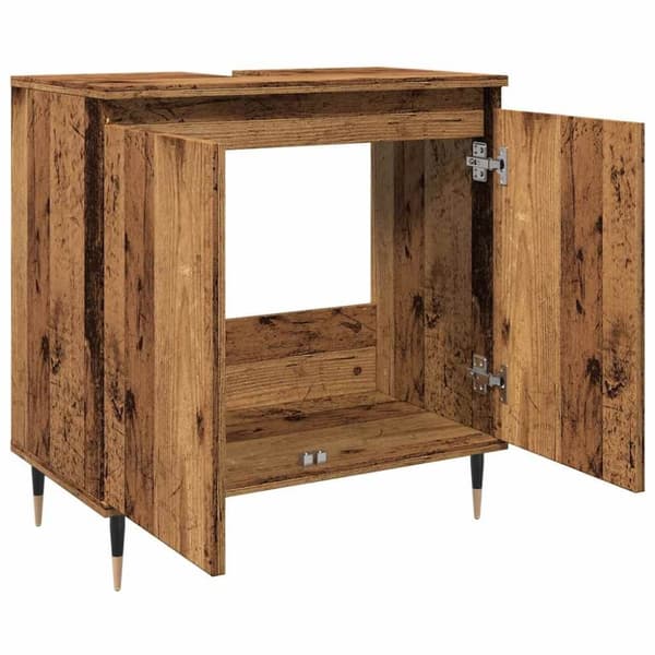 vidaXL badeværelsesskab 58x33x60 cm konstrueret træ antikt træ