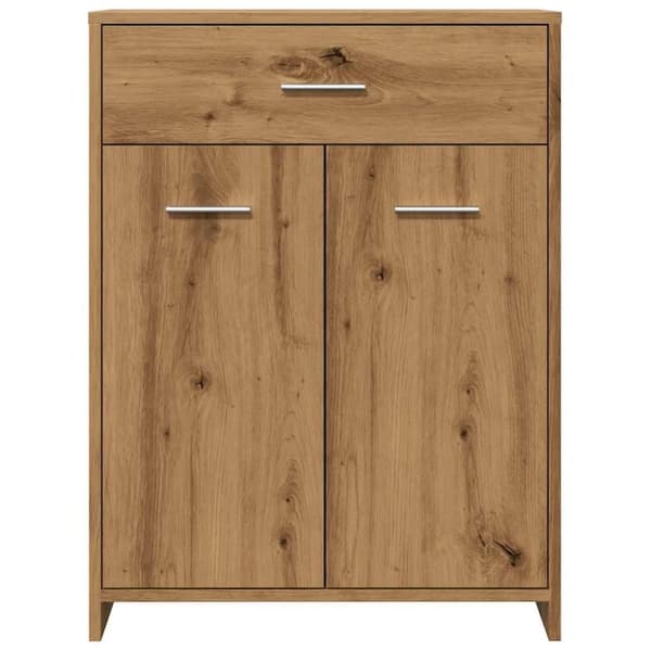 vidaXL badeværelsesskab 60x33x80 cm konstrueret træ kunsteg