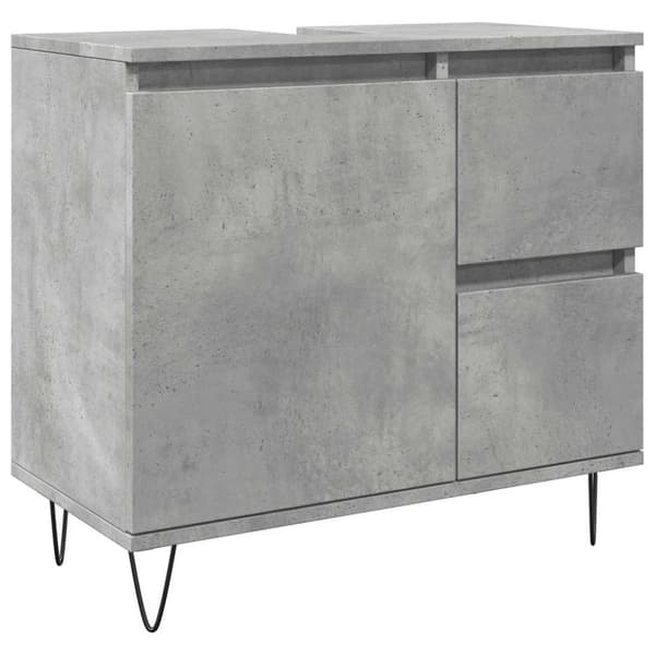 vidaXL Baderomsservantskap betonggrå 65x33x60 cm konstruert tre