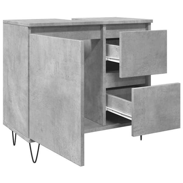 vidaXL Baderomsservantskap betonggrå 65x33x60 cm konstruert tre
