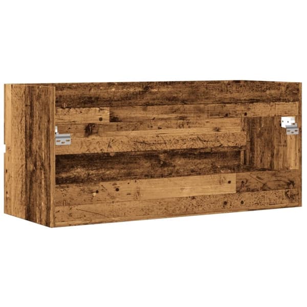 vidaXL vaskeskab 100x38,5x45 cm konstrueret træ gammelt trælook
