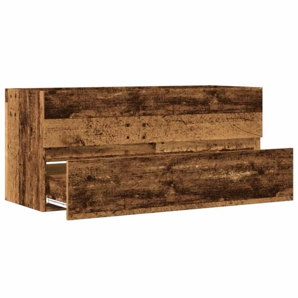 vidaXL vaskeskab 100x38,5x45 cm konstrueret træ gammelt trælook
