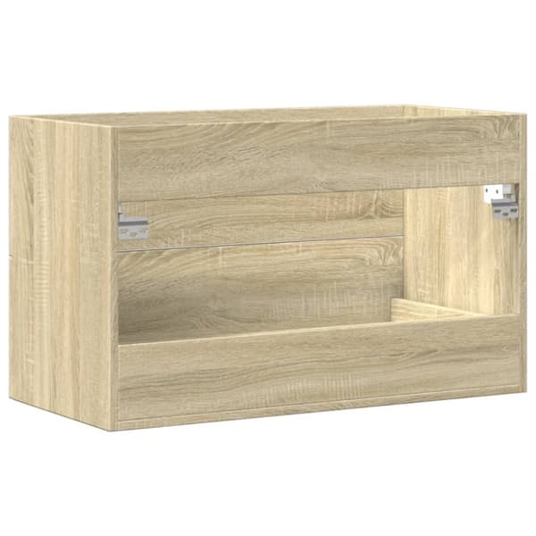 vidaXL vaskeskab 80x38,5x48 cm konstrueret træ gammelt trælook