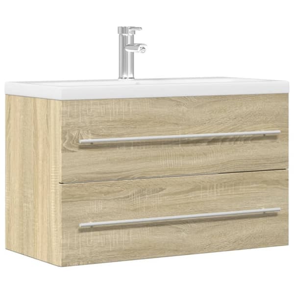 vidaXL vaskeskab 80x38,5x48 cm konstrueret træ gammelt trælook