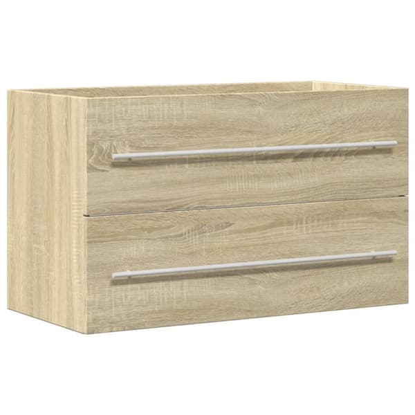 vidaXL vaskeskab 80x38,5x48 cm konstrueret træ gammelt trælook
