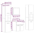 Miniatyrbilde 11 av 11: vidaXL Baderomsskapsett 4 deler betonggrå konstruert tre