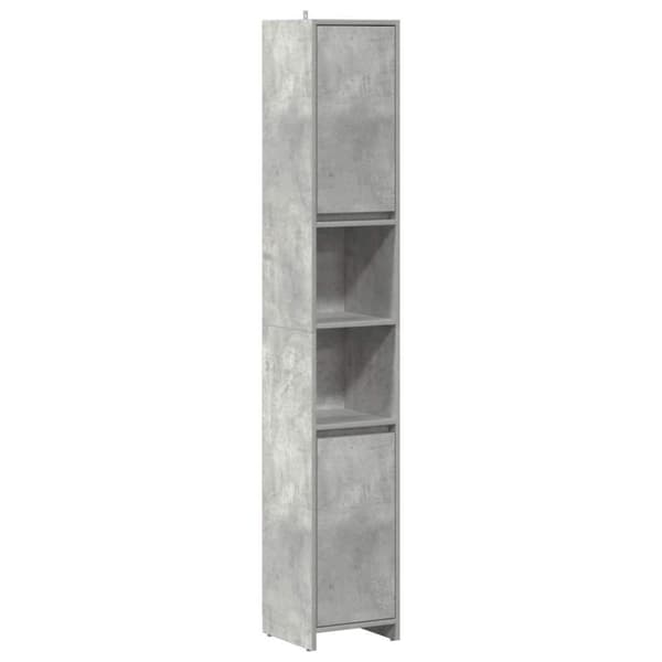 vidaXL Kylpyhuonekaappi betoninharmaa 30x30x183,5 cm lastulevy