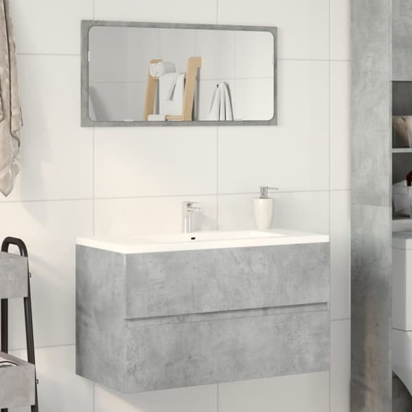 vidaXL Kylpyhuoneen seinäkaappi betoninharm 80x38,5x45 cm tekninen puu