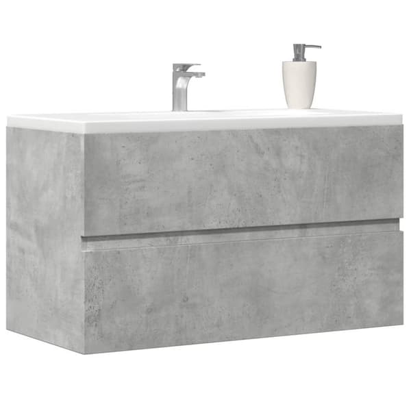 vidaXL Kylpyhuoneen seinäkaappi betoninharm 80x38,5x45 cm tekninen puu