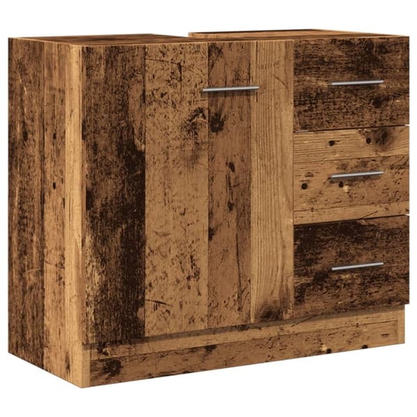 vidaXL underskab til håndvask 63x30x54 cm konstrueret træ gammelt træ
