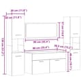 Miniatyrbilde 11 av 11: vidaXL Baderomsskapsett 4 deler sonoma eik konstruert tre