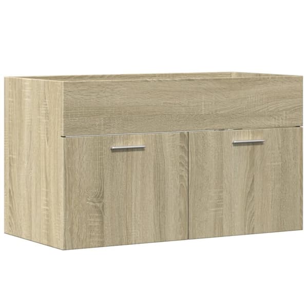 vidaXL skab til håndvask 80x38,5x46 cm konstrueret træ sonoma-eg