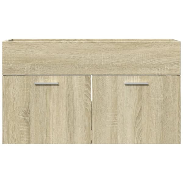 vidaXL skab til håndvask 80x38,5x46 cm konstrueret træ sonoma-eg