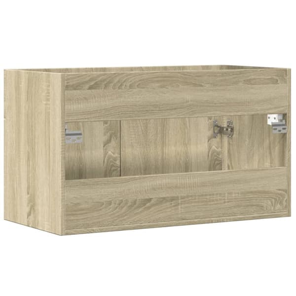 vidaXL skab til håndvask 80x38,5x46 cm konstrueret træ sonoma-eg