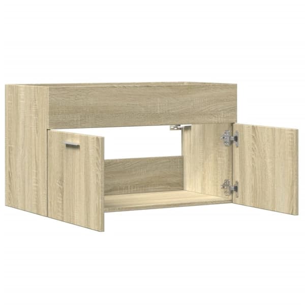 vidaXL skab til håndvask 80x38,5x46 cm konstrueret træ sonoma-eg
