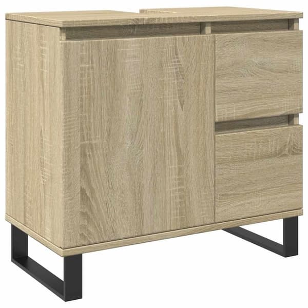 vidaXL badeværelsesskab 65x33x60 cm konstrueret træ sonoma-eg