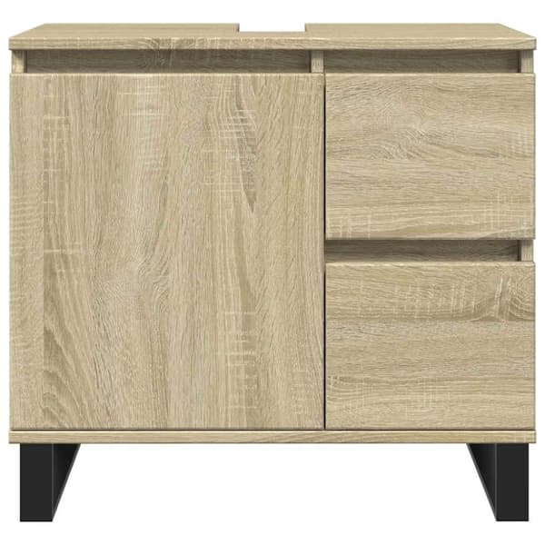vidaXL badeværelsesskab 65x33x60 cm konstrueret træ sonoma-eg