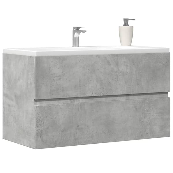 vidaXL vaskeskab 90x38,5x45 cm konstrueret træ betongrå