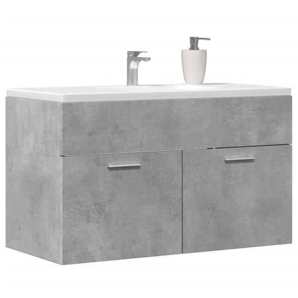 vidaXL Allaskaappi korkeakiilto betoninharmaa 80x38,5x46 cm lastulevy