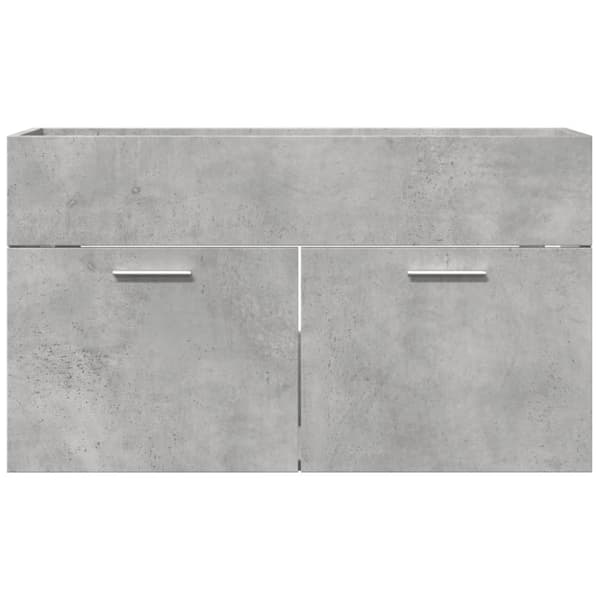 vidaXL Allaskaappi korkeakiilto betoninharmaa 80x38,5x46 cm lastulevy