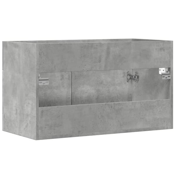 vidaXL Allaskaappi korkeakiilto betoninharmaa 80x38,5x46 cm lastulevy