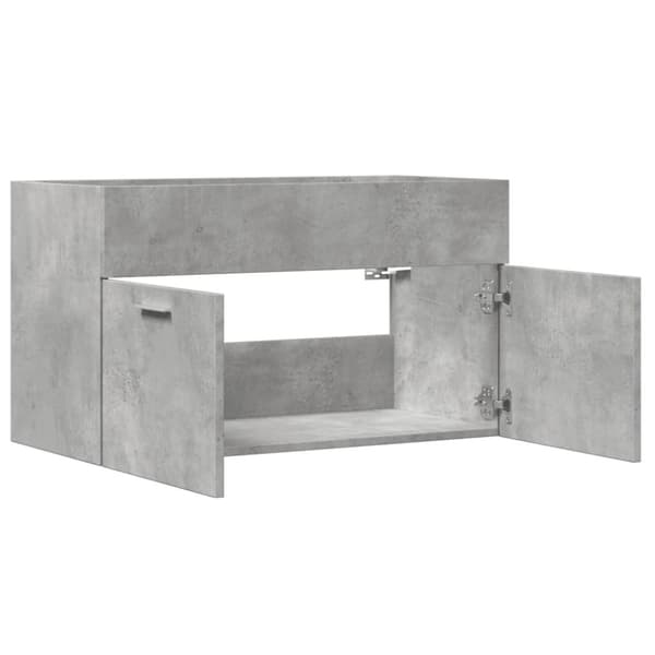 vidaXL Allaskaappi korkeakiilto betoninharmaa 80x38,5x46 cm lastulevy