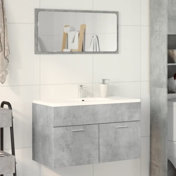 vidaXL Allaskaappi korkeakiilto betoninharmaa 80x38,5x46 cm lastulevy