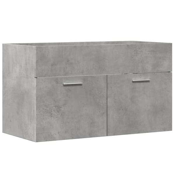 vidaXL Allaskaappi korkeakiilto betoninharmaa 80x38,5x46 cm lastulevy