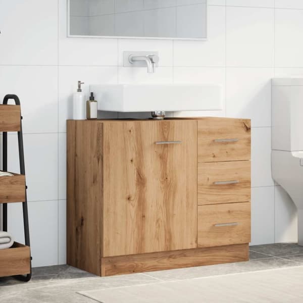 vidaXL Tvättställsskåp ek 63x30x54 cm konstruerat trä