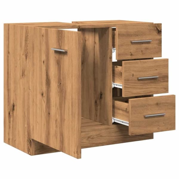 vidaXL Tvättställsskåp ek 63x30x54 cm konstruerat trä