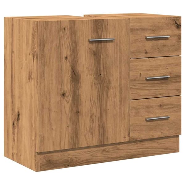 vidaXL Tvättställsskåp ek 63x30x54 cm konstruerat trä