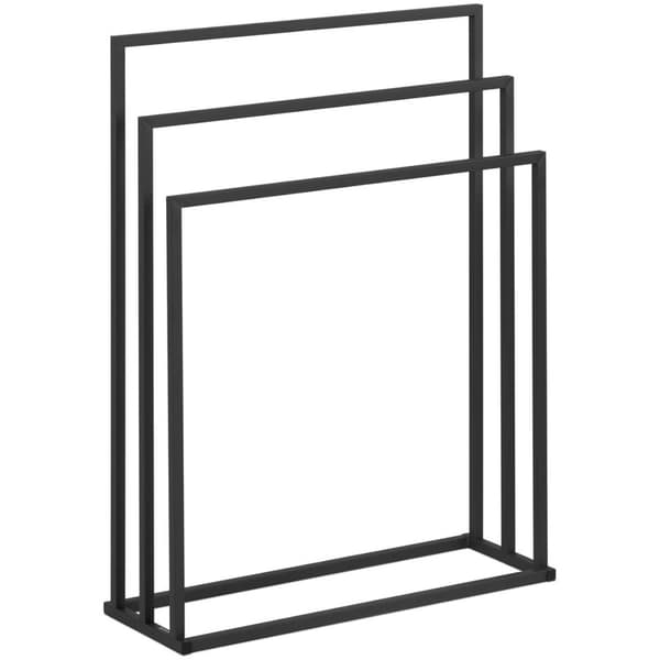 Fritstående gulvstativ til 3 håndklæder, STÅL 65 x 21,5 x 84 cm, mørkegrå