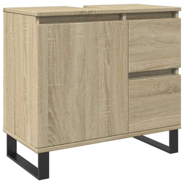 Badrumsskåp sonoma-ek 65x33x60 cm konstruerat trä