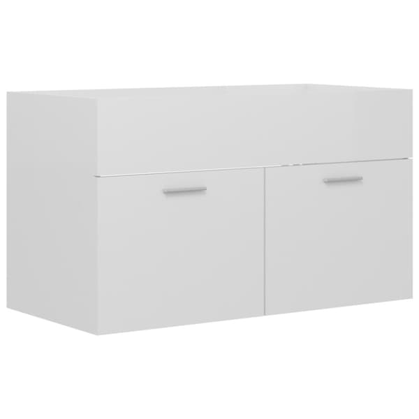 Tvättställsskåp vit högglans 80x38,5x46 cm konstruerat trä