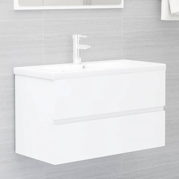 Tvättställsskåp vit 80x38,5x45 cm konstruerat trä