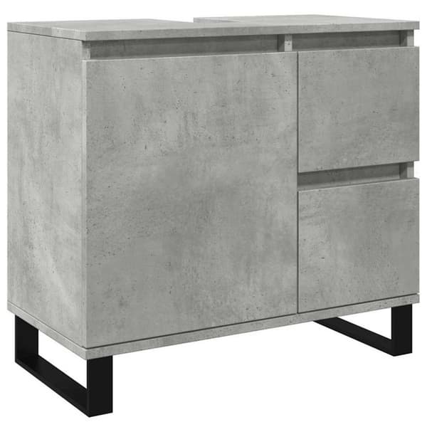 Tvättställsskåp betonggrå 65x33x60 cm konstruerat trä