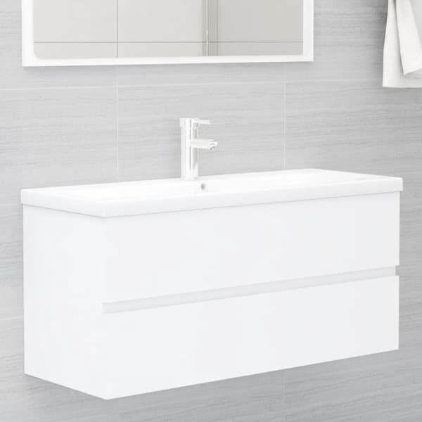 Tvättställsskåp vit 100x38,5x45 cm konstruerat trä