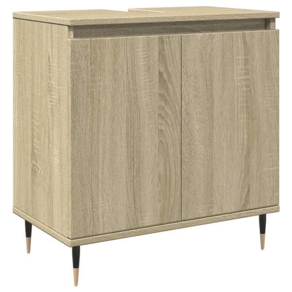 Badrumsskåp sonoma-ek 58x33x60 cm konstruerat trä