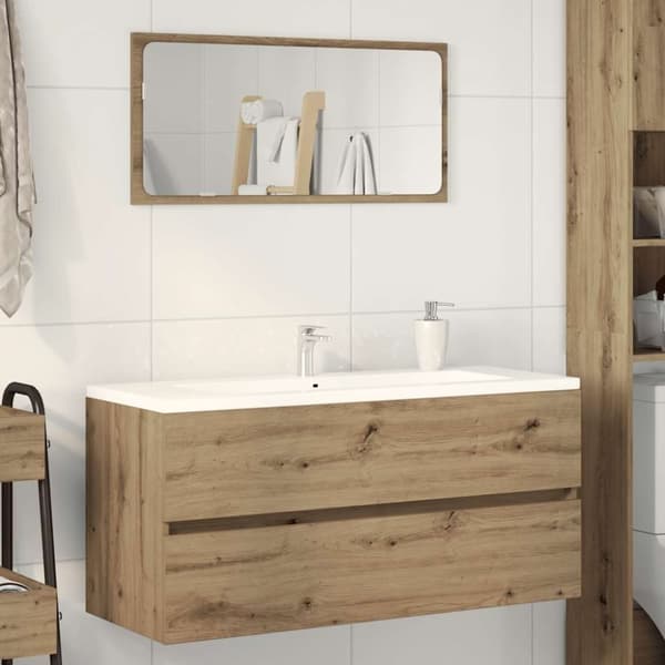 Tvättställsskåp ek 100x38,5x45 cm konstruerat trä
