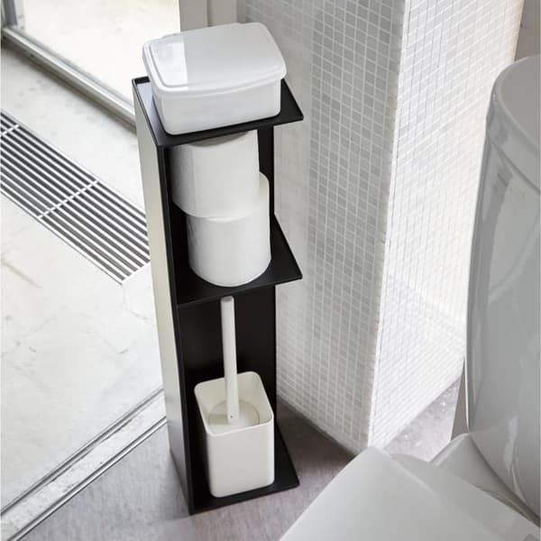 YAMAZAKI - Toalettställ L13 cm - TOWER - Svart-Svart