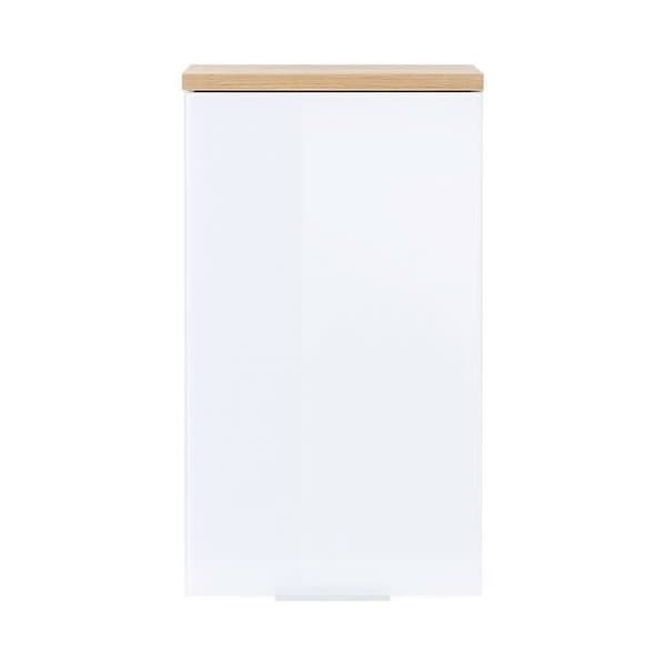 Hängskåp - PESKY - Vit och ek - 1 dörr - 39x27x69 cm