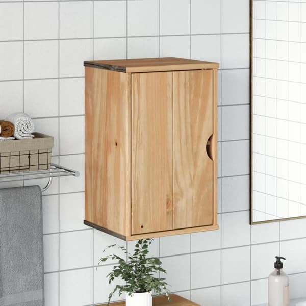 vægskab til badeværelse OTTA 35x30x55 cm massivt fyrretræ