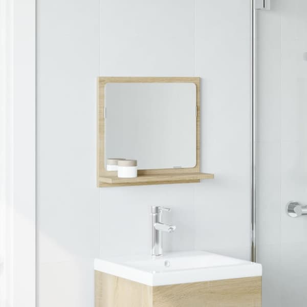 Spegelskåp för badrum sonoma-ek 40x11x37 cm konstruerat trä