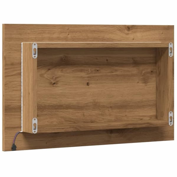 Kylpyhuoneen peili LED-valoilla artesaani tammi 60x8,5x38 cm