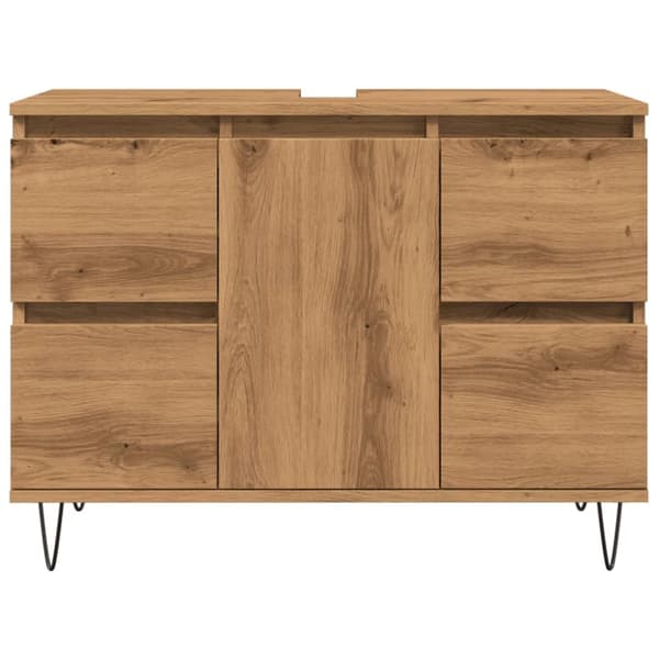 badeværelsesskab 80x33x60 cm konstrueret træ kunsteg