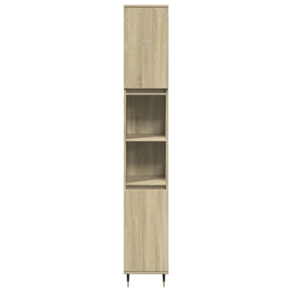 badeværelsesskab 30x30x190 cm konstrueret træ sonoma-eg