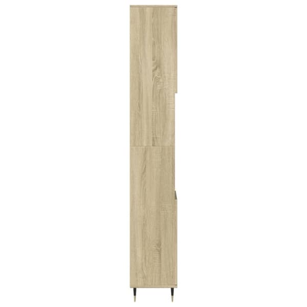 badeværelsesskab 30x30x190 cm konstrueret træ sonoma-eg