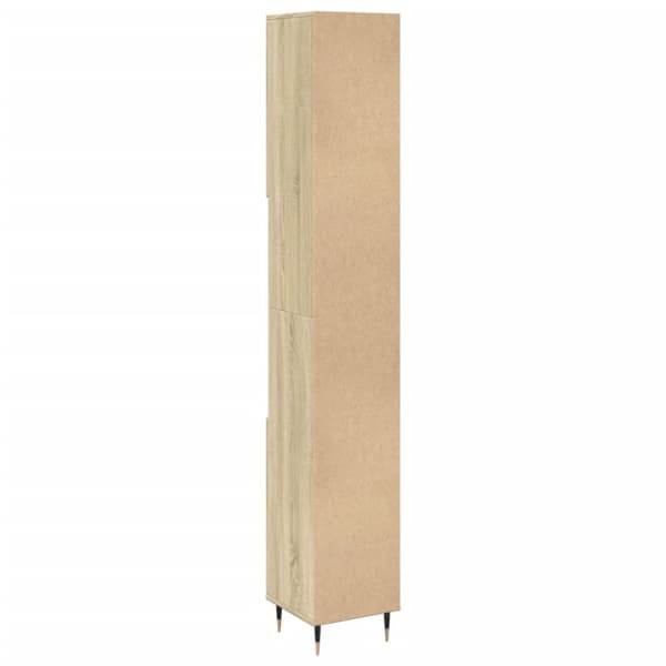 badeværelsesskab 30x30x190 cm konstrueret træ sonoma-eg