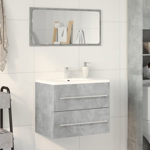 Tvättställsskåp betonggrå 60x38,5x48 cm spånskiva